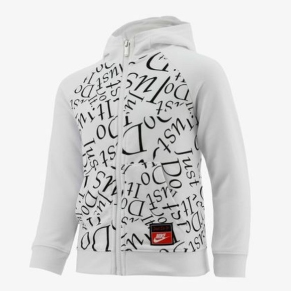 Nike graphic doodle letters hooded zip up jacket 4 kids new with tag sweatshirt